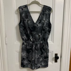 Black & White Floral Romper